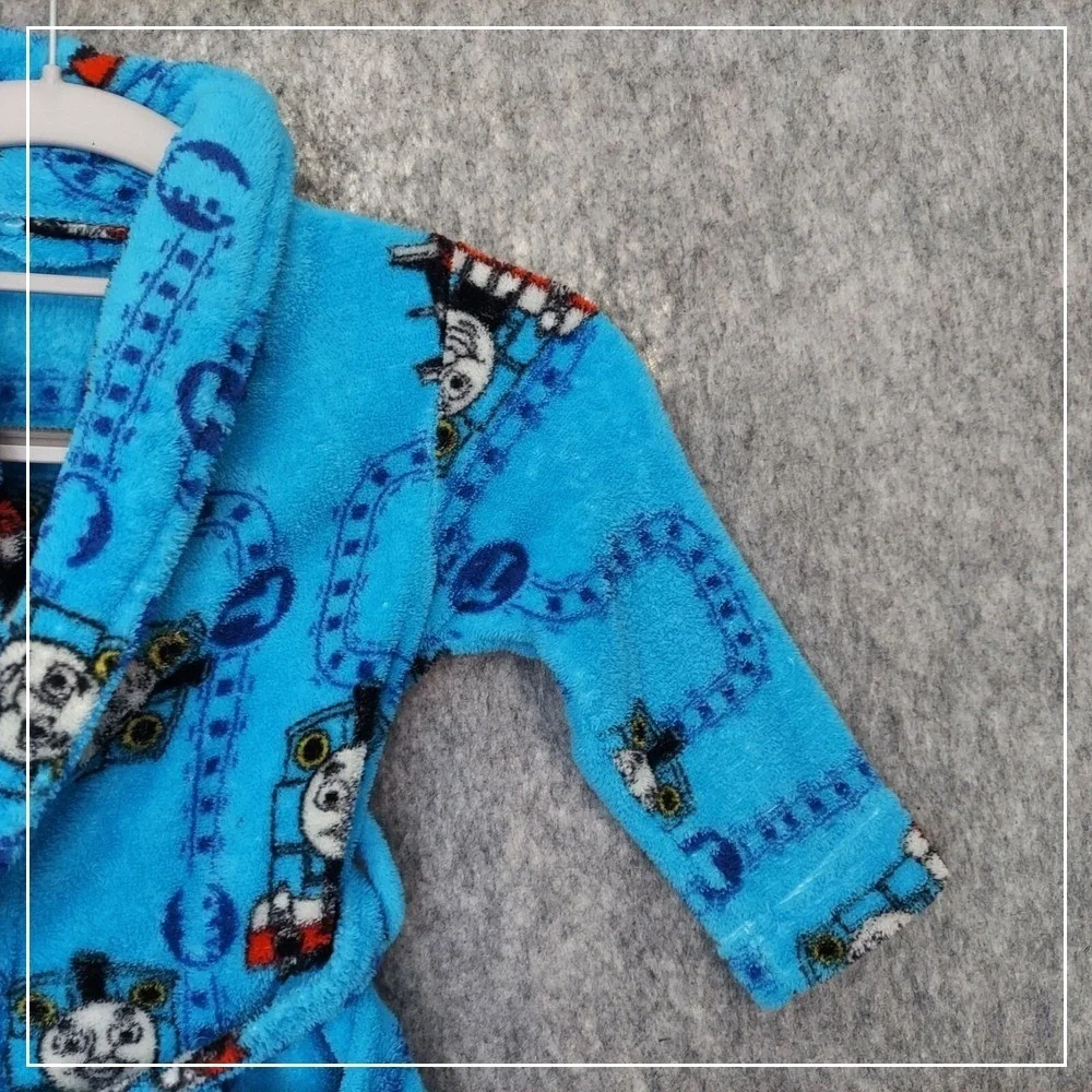 Thomas & Friends Boy‎ Robe 2T Toddler Train Fleece Belted Lounge Cartoons